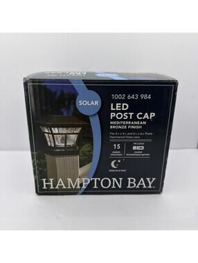 Hampton Bay 4x4 or 6x6 Mediterranean Bronze LED Outdoor Solar Deck Post Light